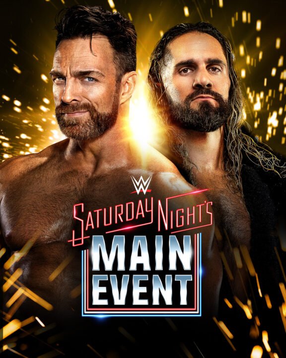 L.A. Knight y Seth Rollins en WWE Saturday Night Main Event