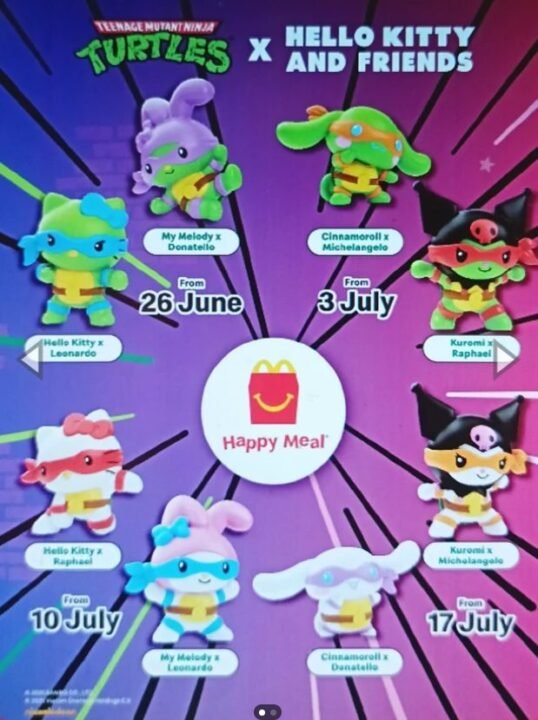 Hello Kitty disfrazada de Leonardo Happy Meal Sanrio Tortugas Ninja