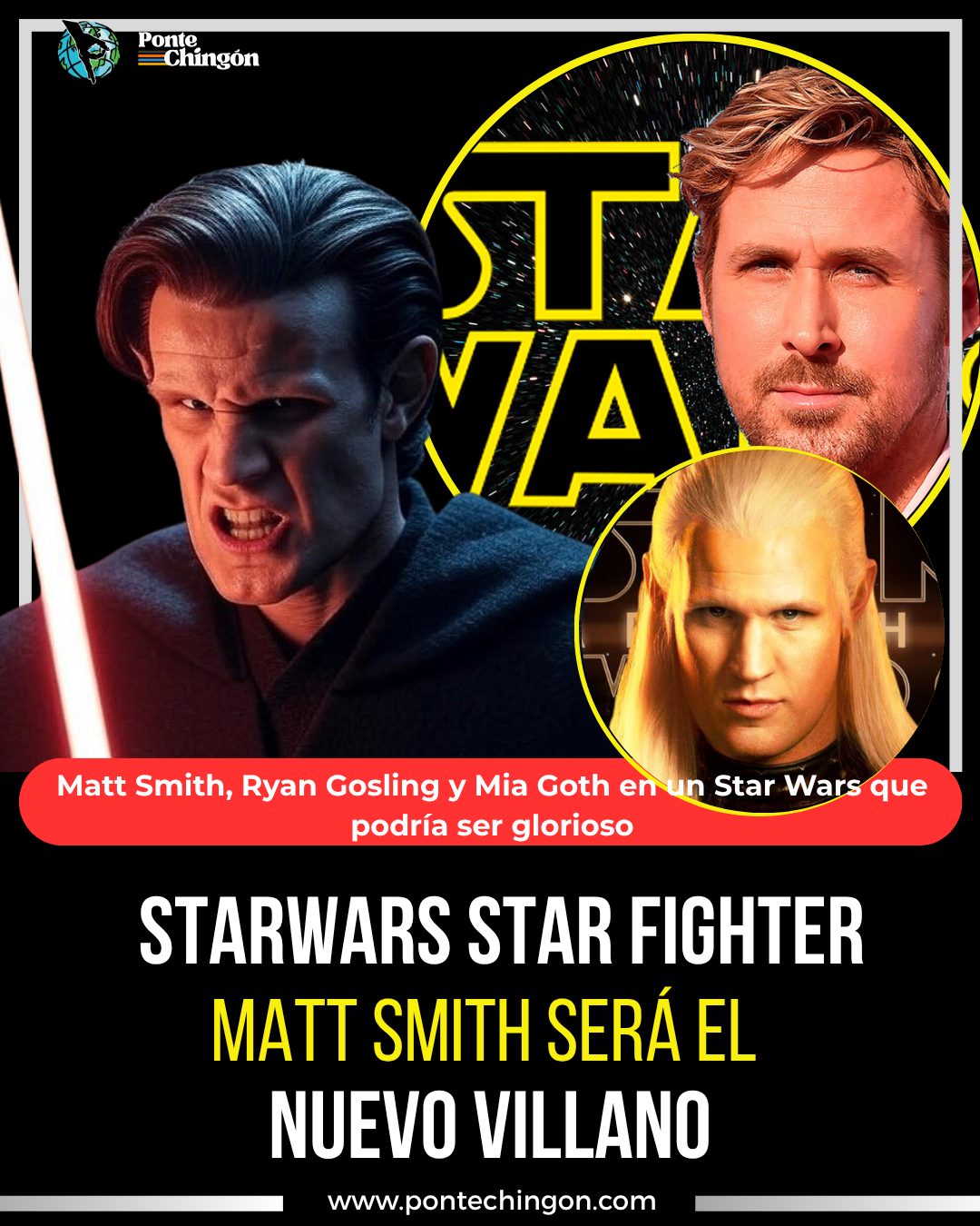 Matt Smith será el nuevo villano en Star Wars Starfighter 2027