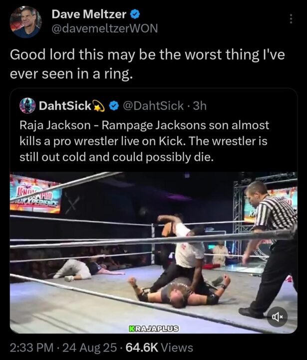 Público sorprendido tras agresión de Raja Jackson a luchador