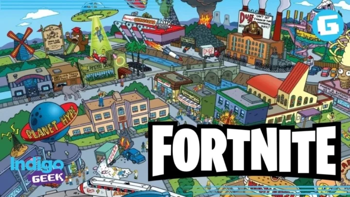 Fortnite x Los Simpson se filtra mapa completo de Springfield